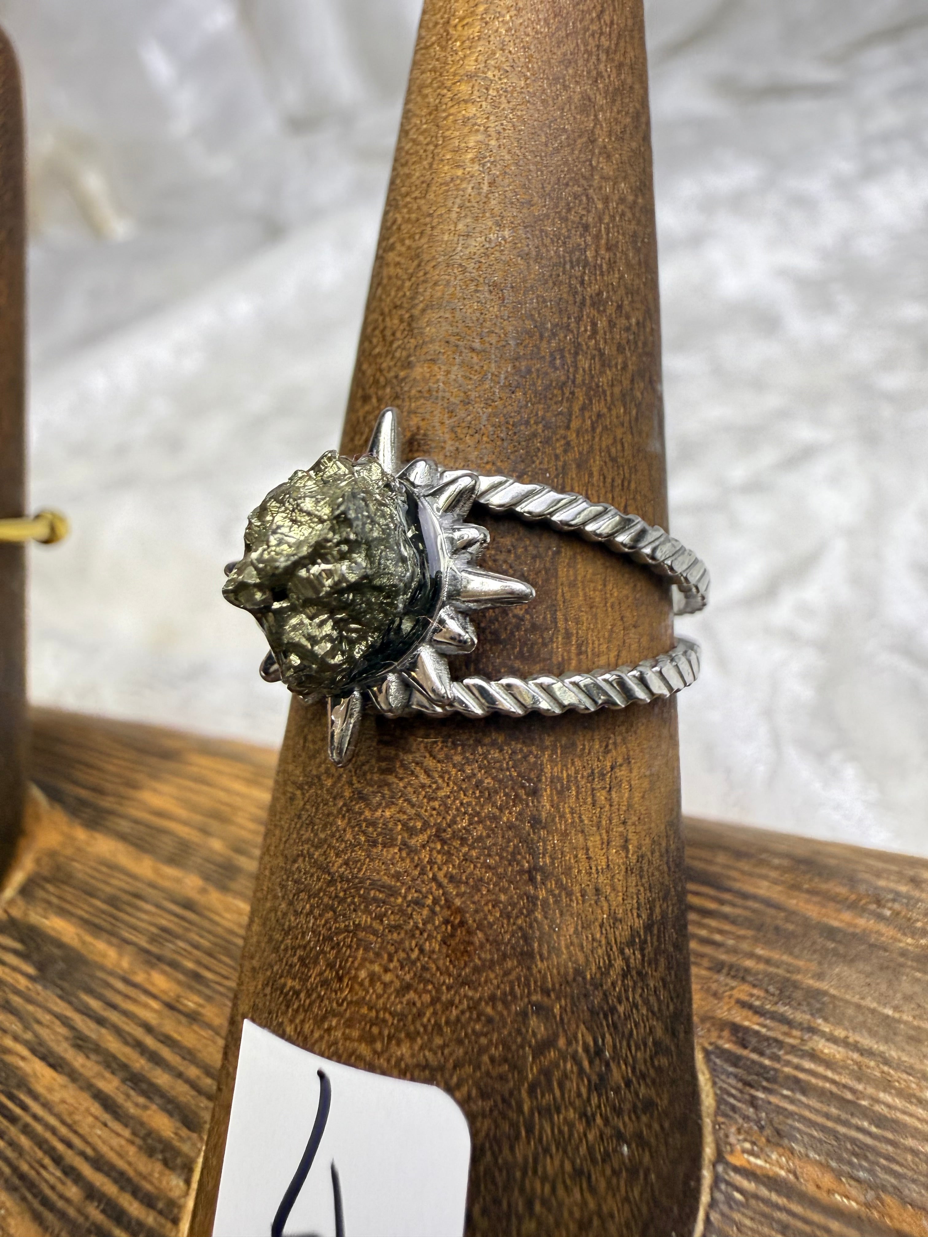One-of-a-Kind Raw Pyrite Ring #4 | Handmade Adjustable Hypoallergenic Crystal Jewelry