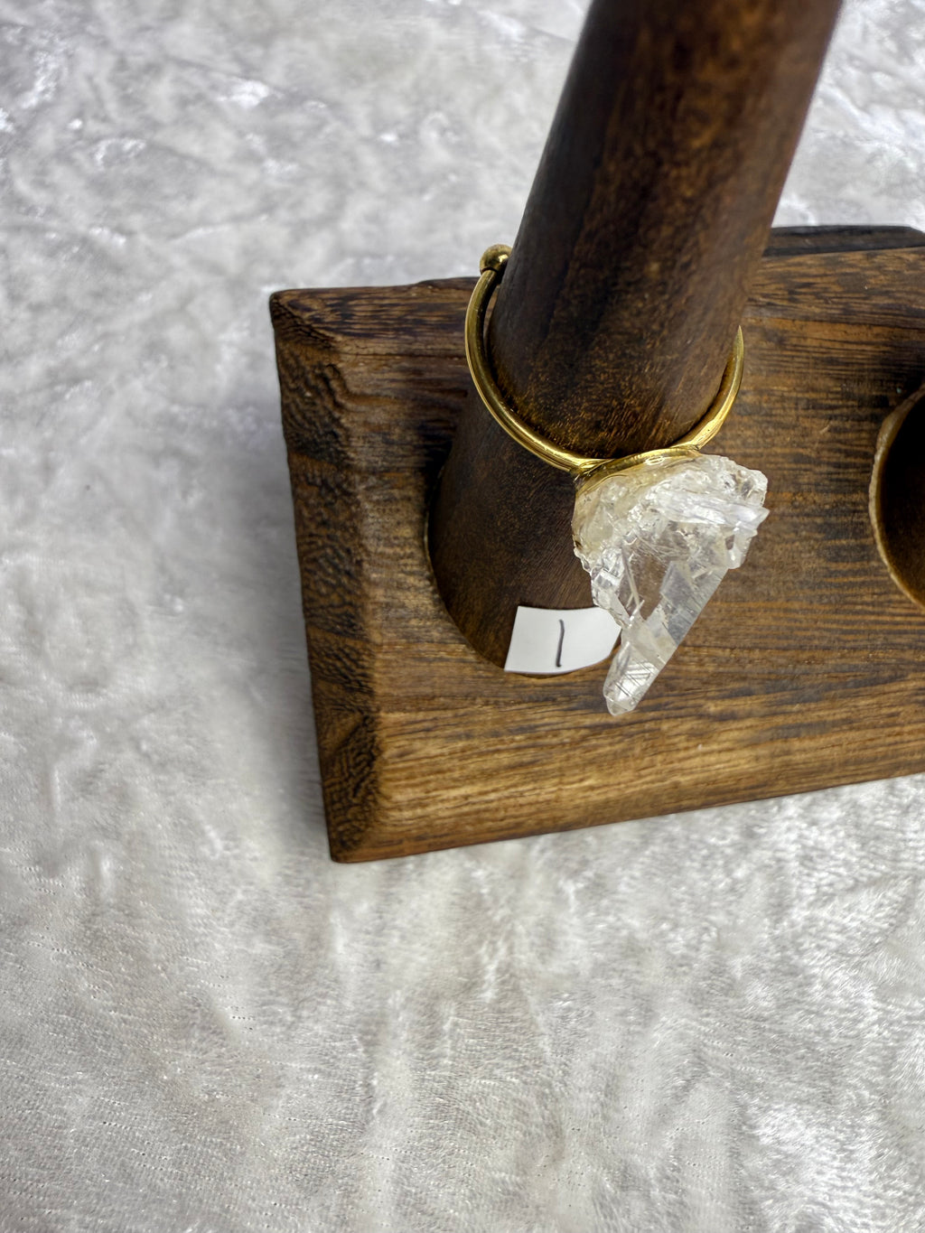 One-of-a-Kind Raw Clear Quartz Ring #1 | Handmade Adjustable Hypoallergenic Crystal Jewelry