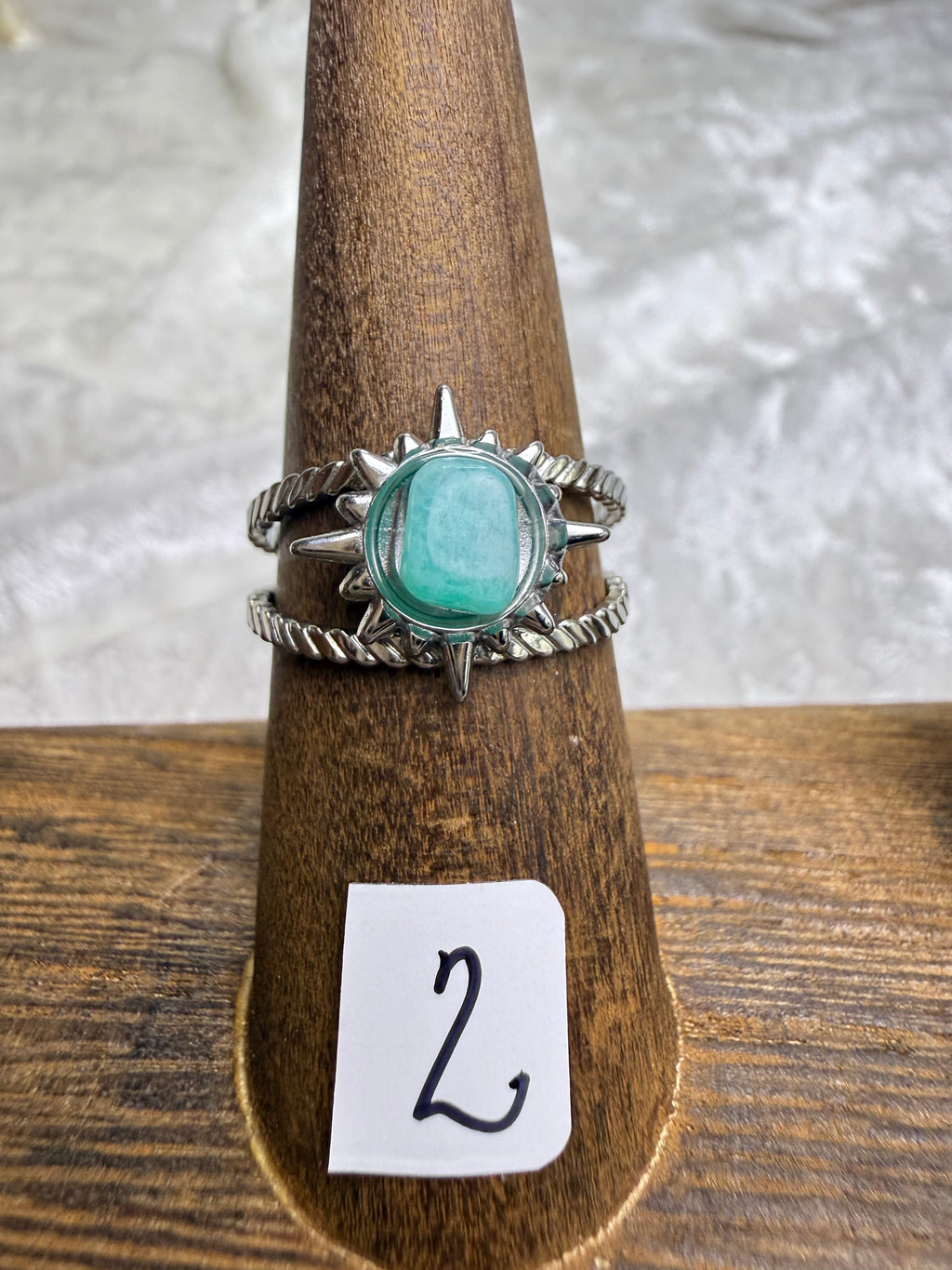 One-of-a-Kind Aquamarine Ring #2 | Handmade Adjustable Hypoallergenic Crystal Jewelry