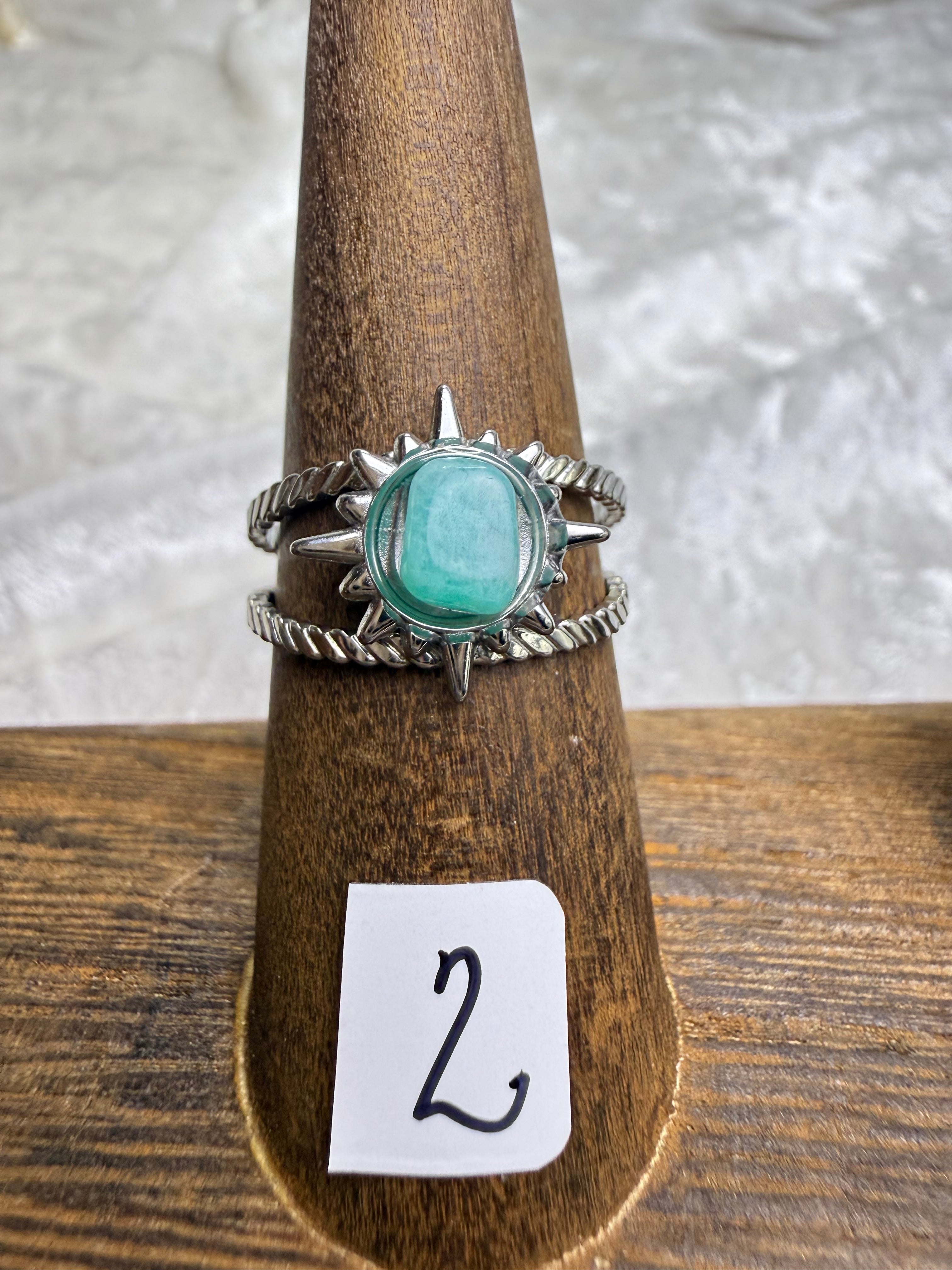 One-of-a-Kind Aquamarine Ring #2 | Handmade Adjustable Hypoallergenic Crystal Jewelry