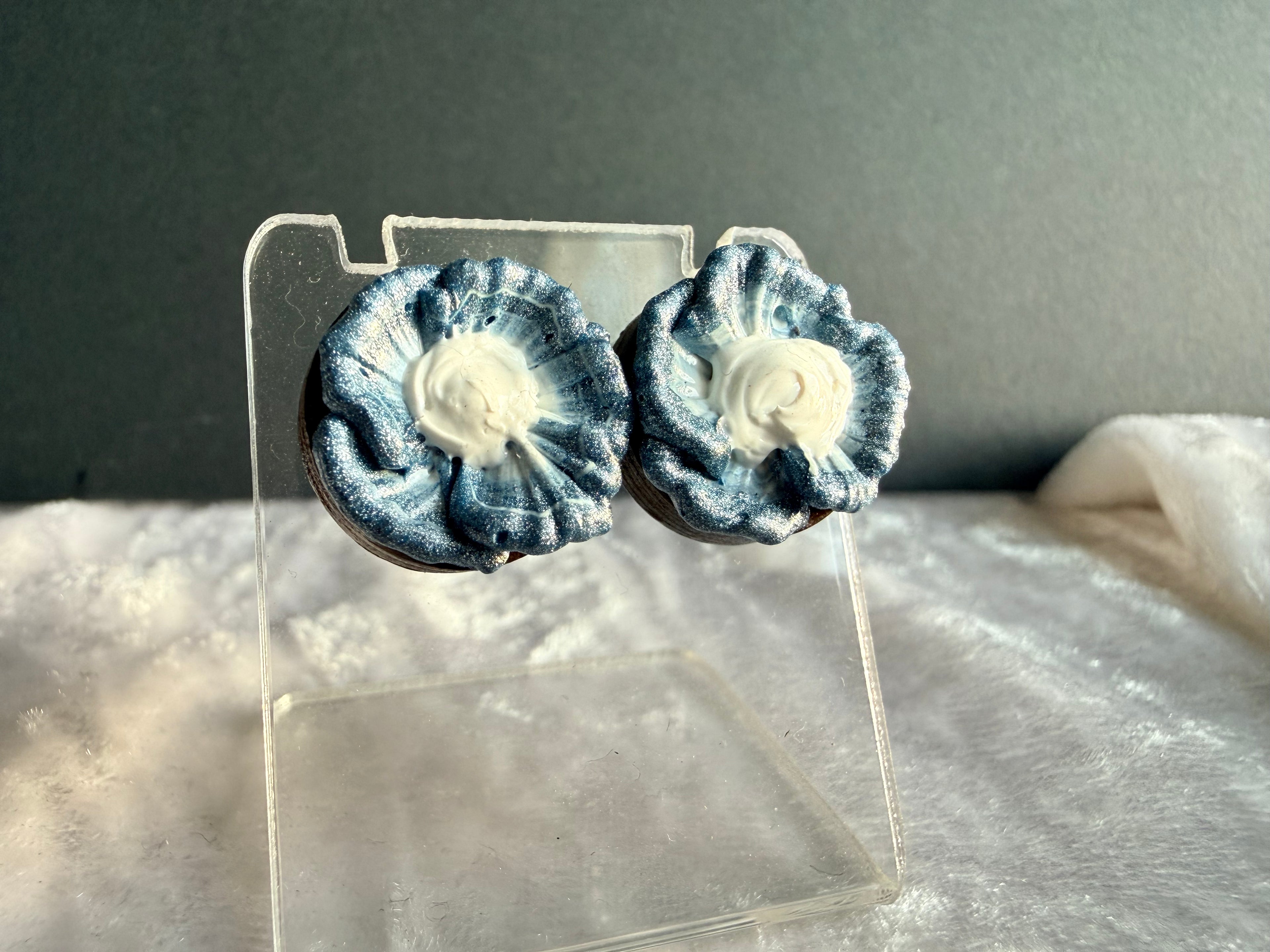 Baby Blues Floral Sculpture Earrings